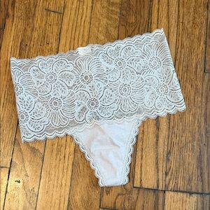 Aerie Lace Trim Panties in Cream